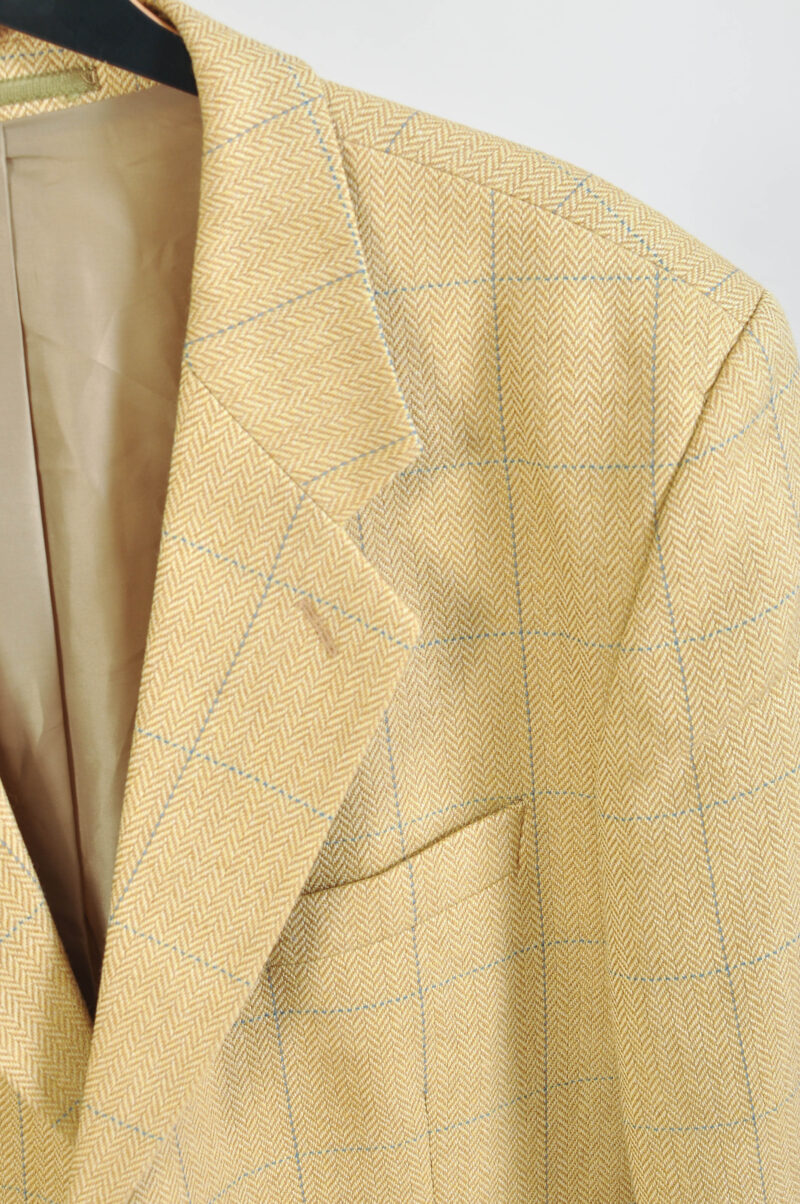 Vintage 90s Butter Yellow Wool Blazer Jacket | EU 44–46 - Image 3