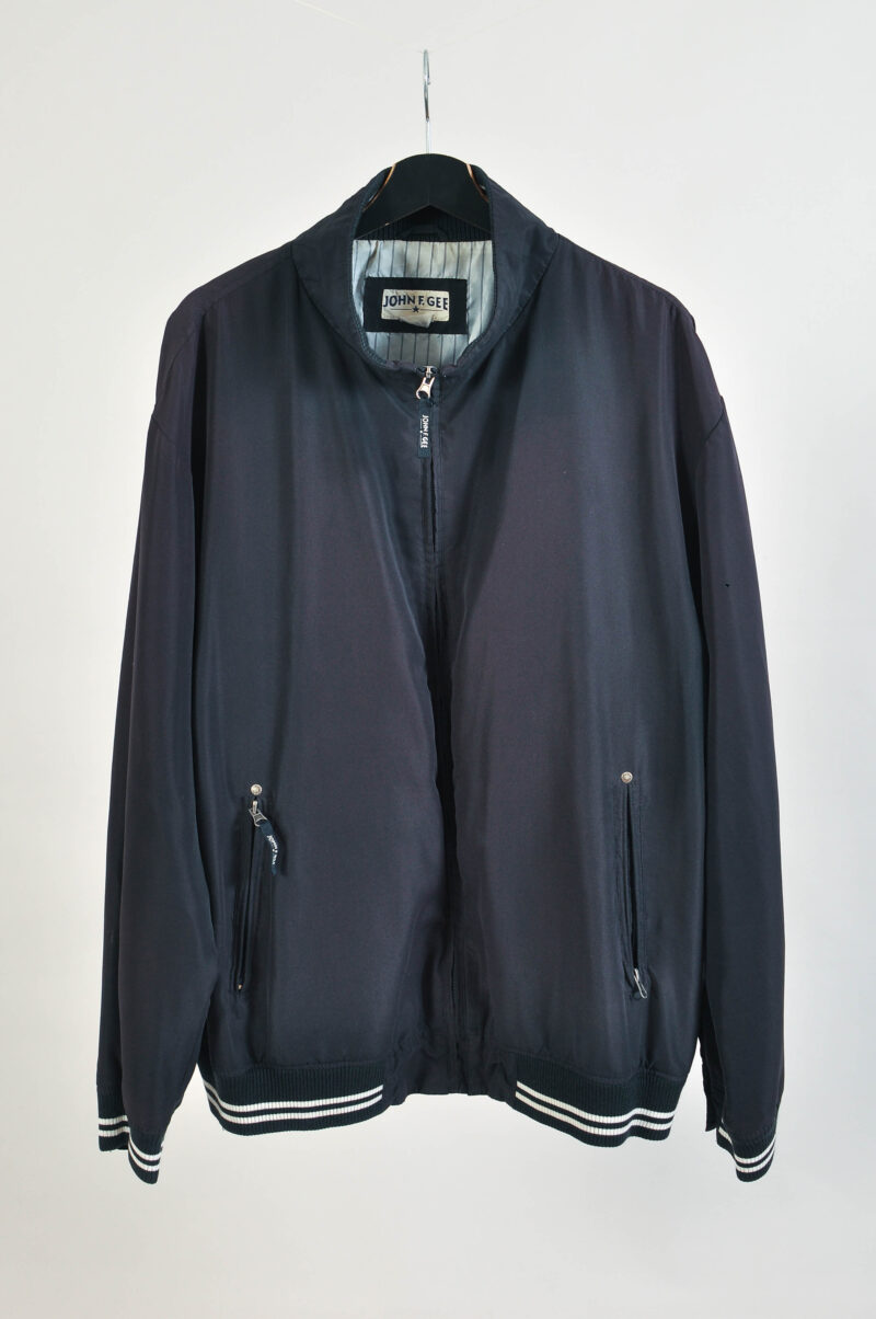 Vintage 00s Black Bomber Jacket | John F. Gee | 3XL–4XL Fit