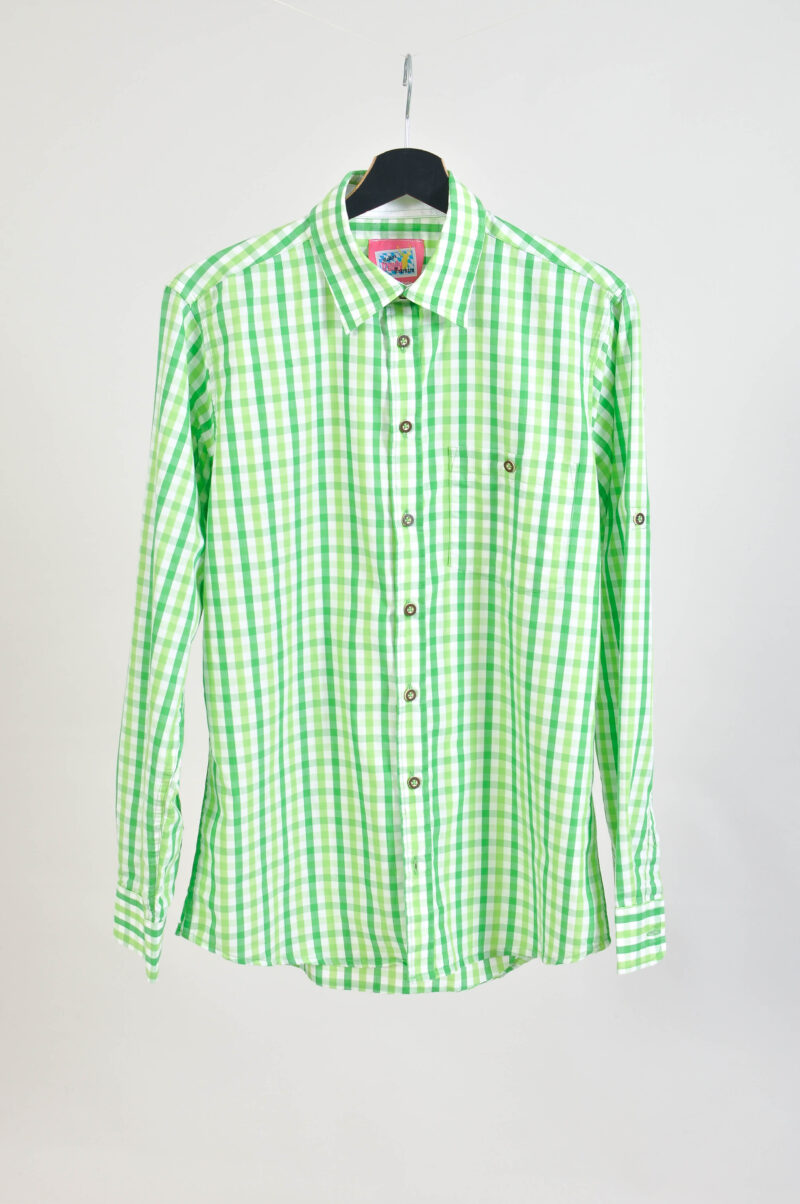 Vintage 00s Light Green Checkered Shirt | Size M | S-M Fit