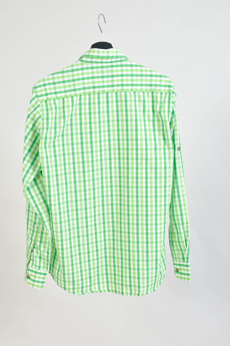 Vintage 00s Light Green Checkered Shirt | Size M | S-M Fit - Image 4