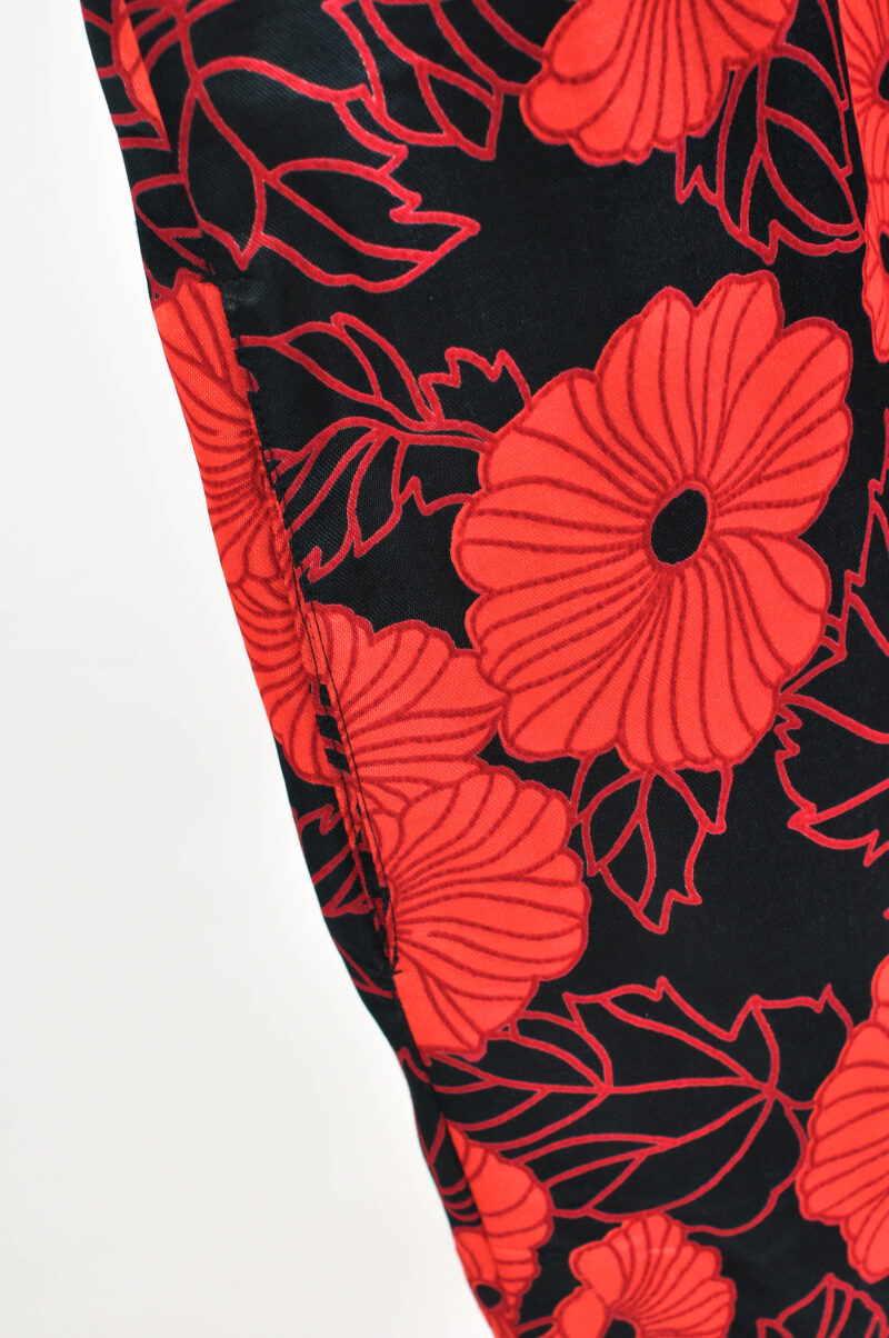 Vintage 00s Handmade Red Floral Dress | S-M Size - Image 4