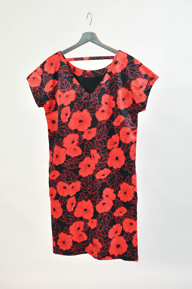 Vintage 00s Handmade Red Floral Dress | S-M Size - Image 5