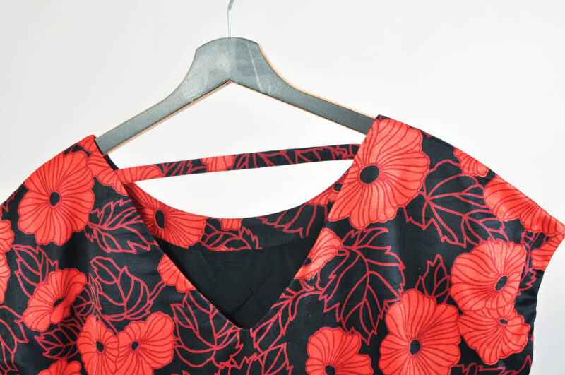 Vintage 00s Handmade Red Floral Dress | S-M Size - Image 6