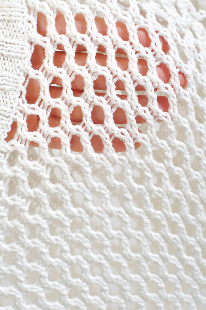 Vintage 00s Sheer Crocheted White Top | Long Sleeve S–M - Image 4