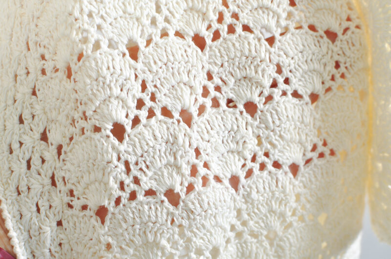 Vintage 00s Handmade Crocheted Sheer White Cover Up – Size S/M - Image 4