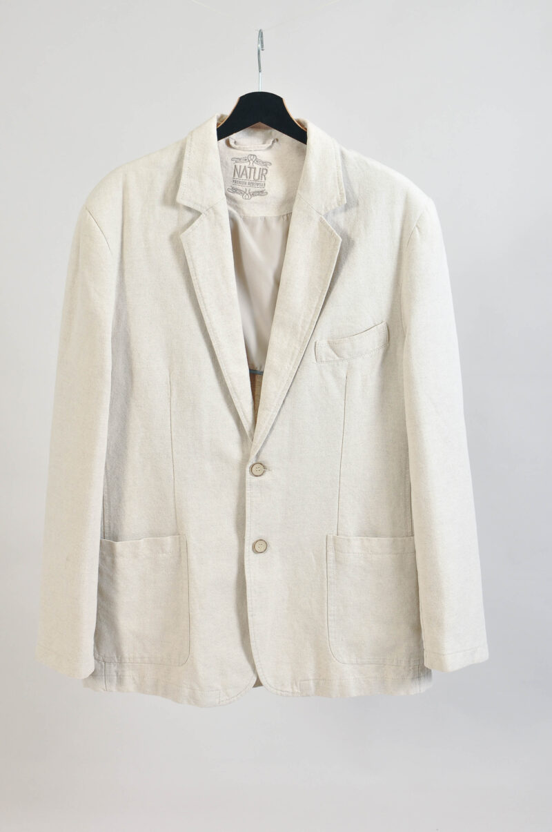 Vintage 00s Natur Linen Suit Size 42-44 – Classic Suit - Image 3
