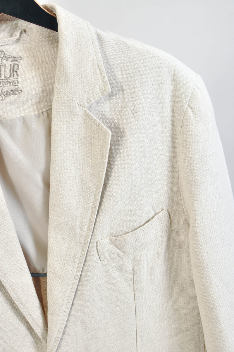 Vintage 00s Natur Linen Suit Size 42-44 – Classic Suit - Image 4