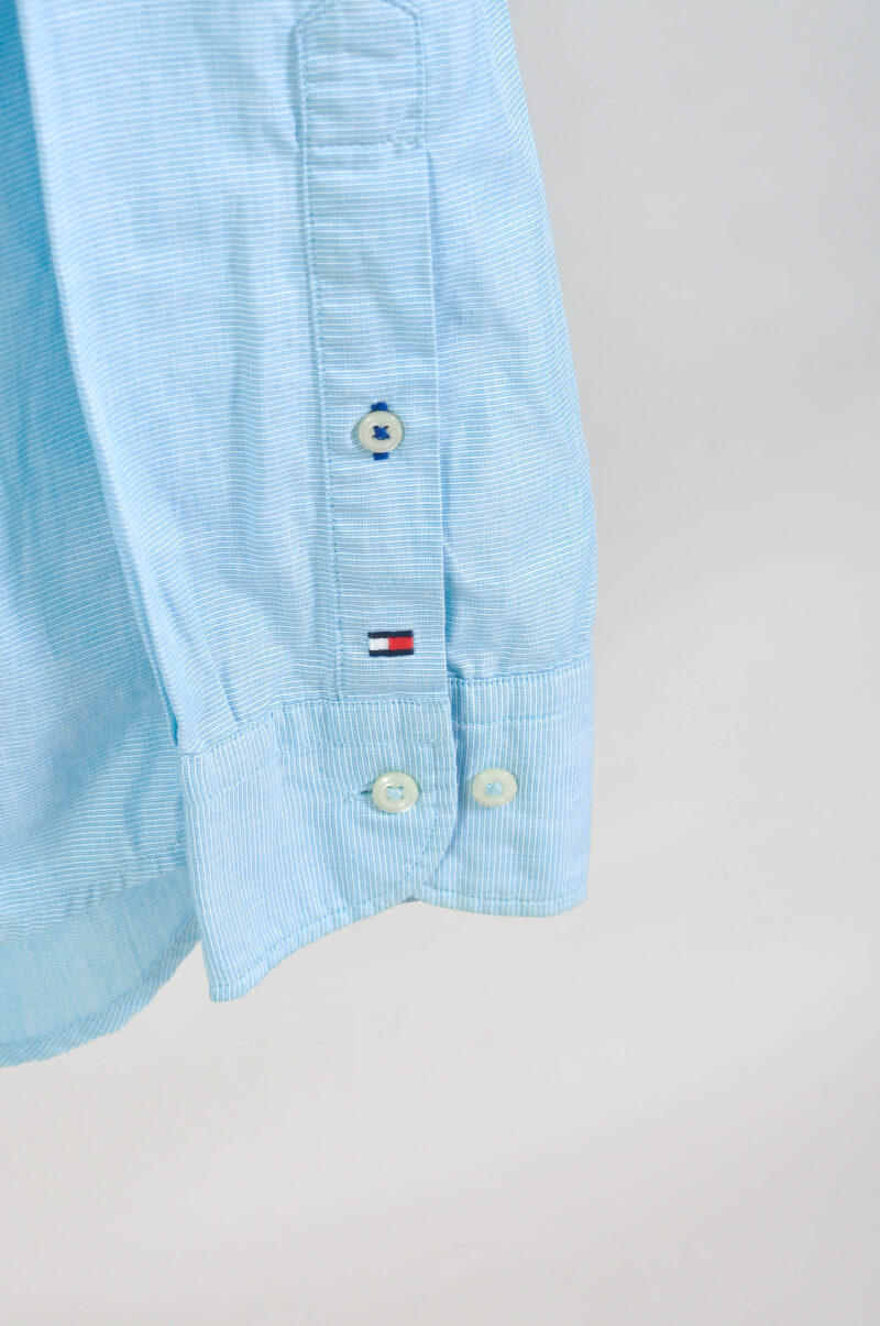 Vintage 00s Tommy Hilfiger Light Blue Shirt Size M - Image 3