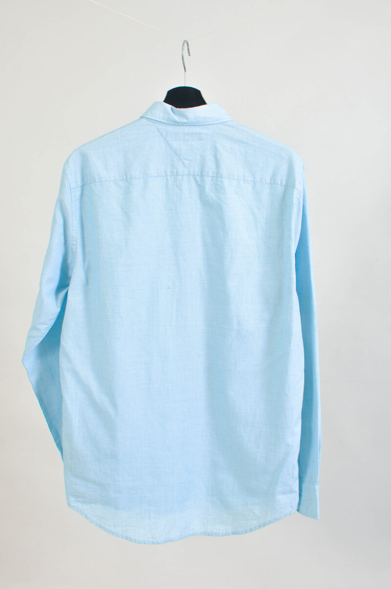 Vintage 00s Tommy Hilfiger Light Blue Shirt Size M - Image 5