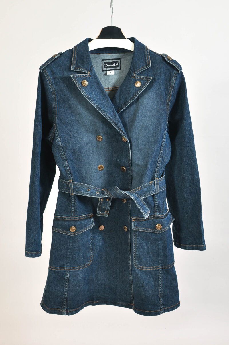 Vintage 00s Trench Denim Coat - DonnaiO, Size L