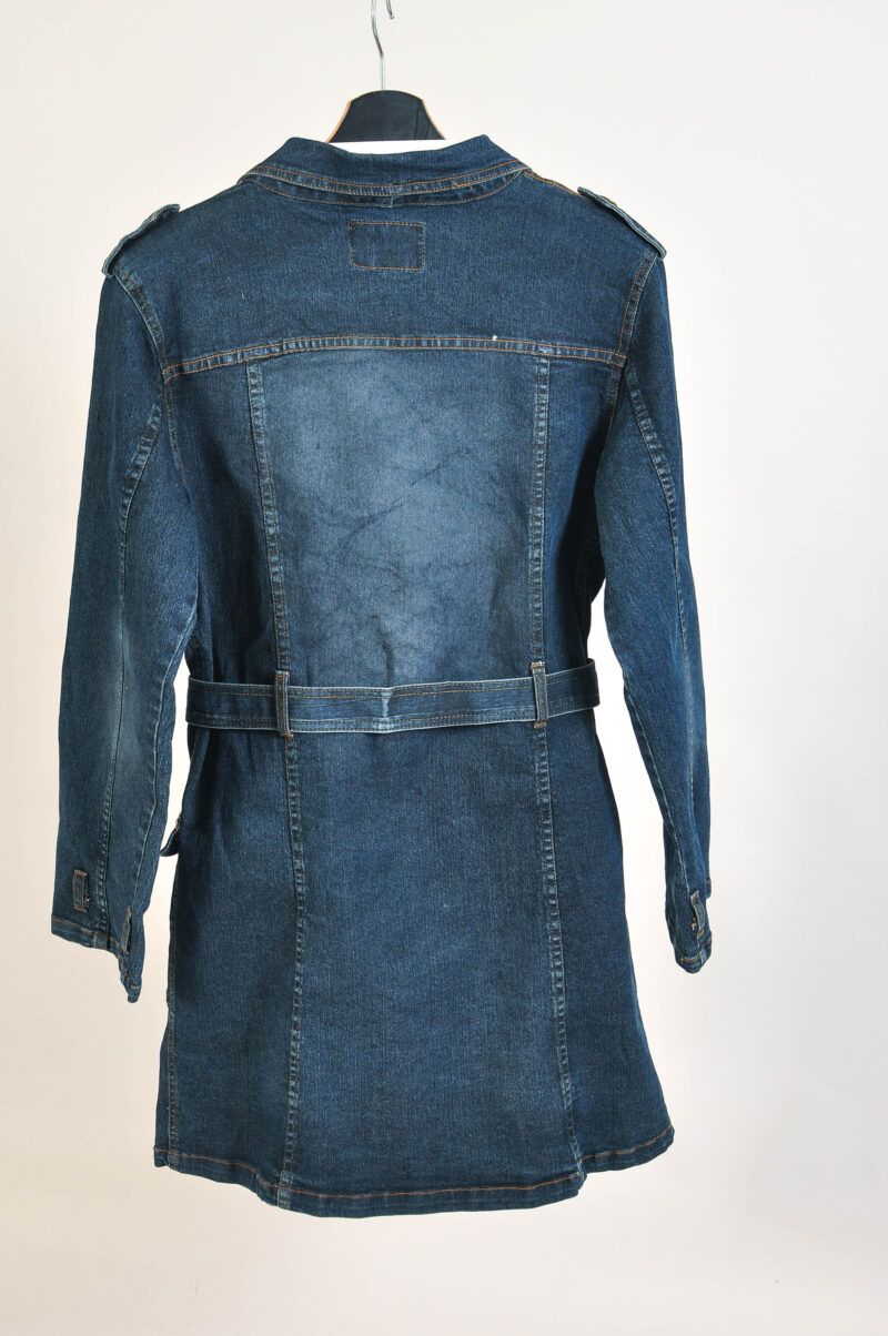 Vintage 00s Trench Denim Coat - DonnaiO, Size L - Image 4