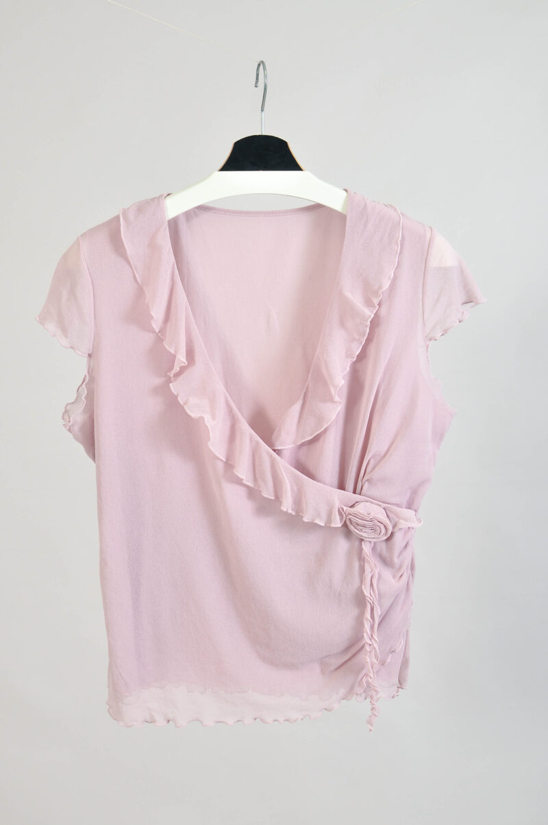 Vintage 00s Light Pink Ruffle Top by Next – Y2K Blouse
