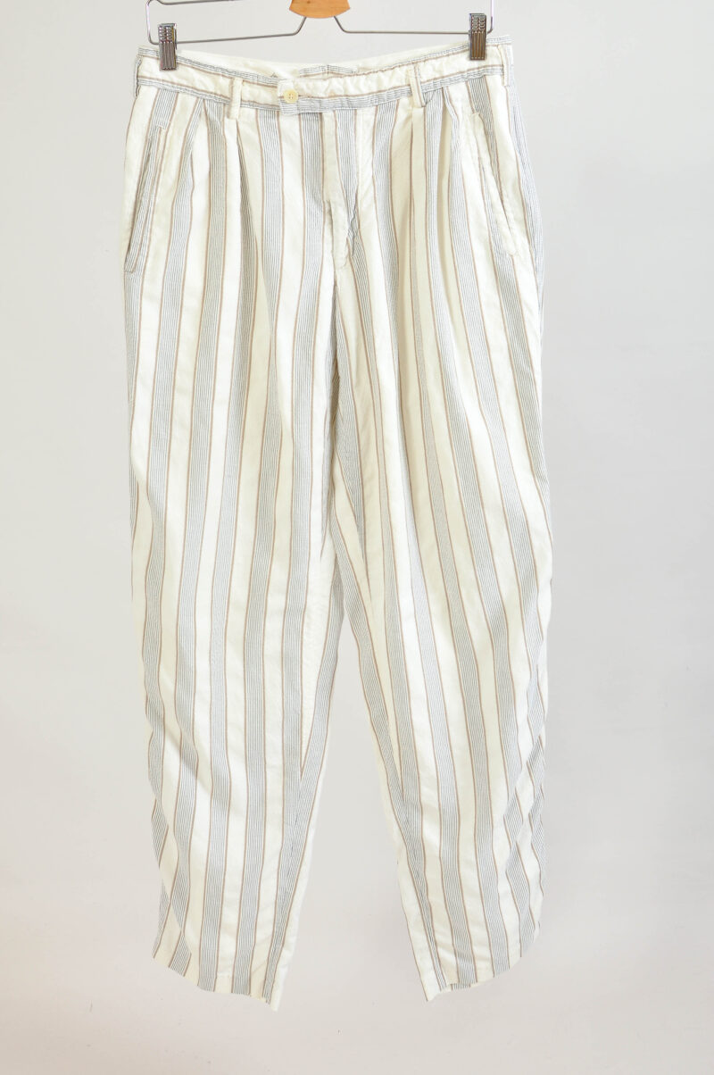 Vintage 90s Björn Borg Striped White Trousers | Size 30–31 | - Image 3