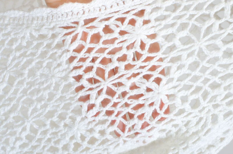 Vintage 00s Handmade White Crochet Cardigan | M–L Fit - Image 3
