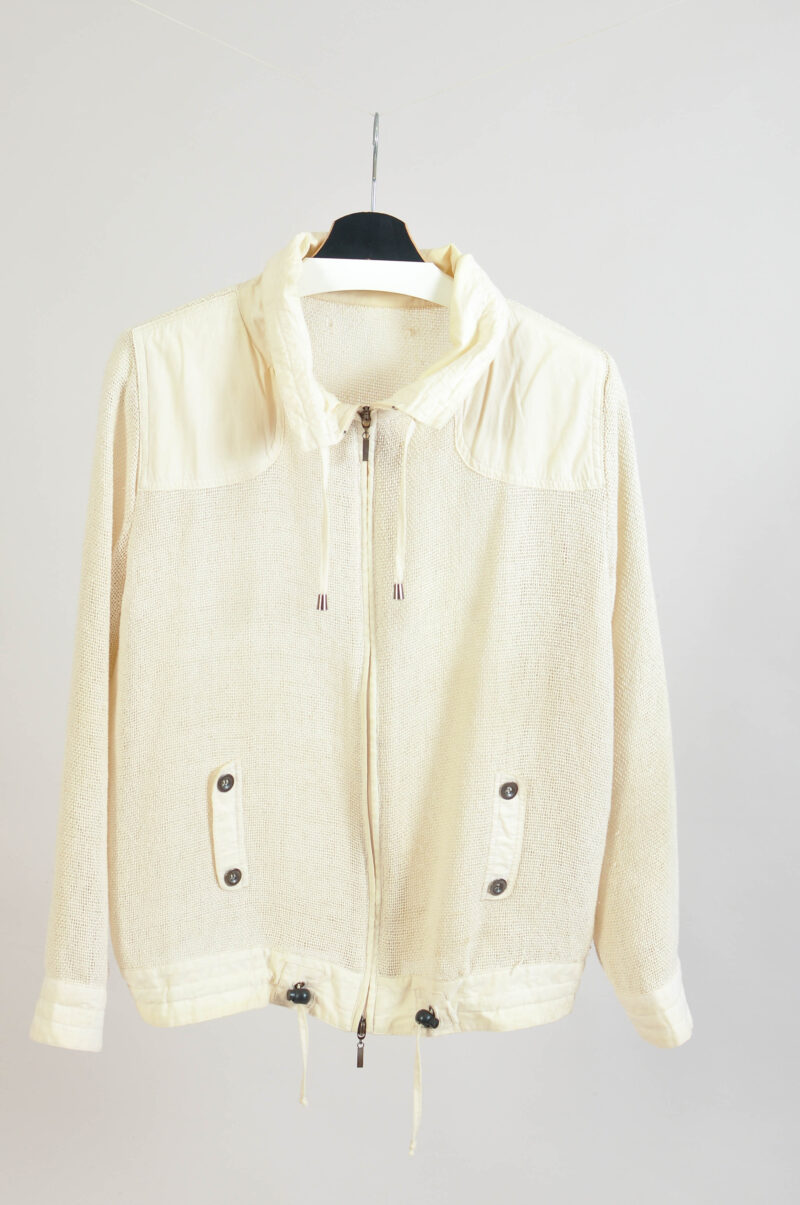 Vintage 00s Beige Sheer Jumper – Y2K | L to XL Fit