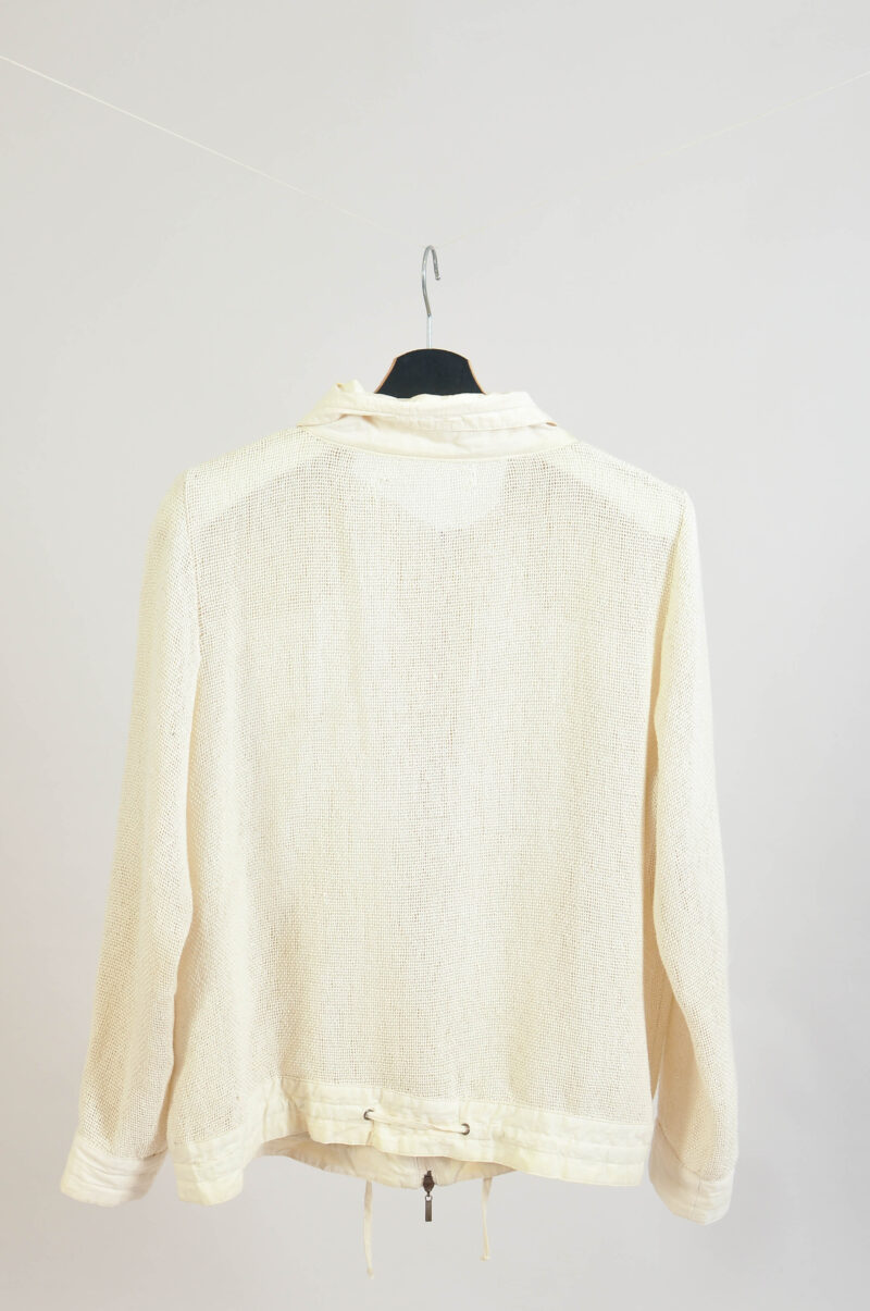 Vintage 00s Beige Sheer Jumper – Y2K | L to XL Fit - Image 5