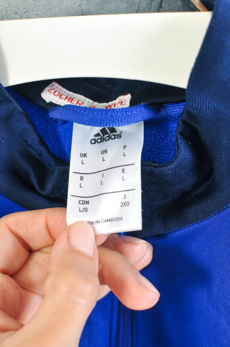 Vintage 00s Adidas Track Zip-Up Sweatshirt in Navy | Size L - Image 4
