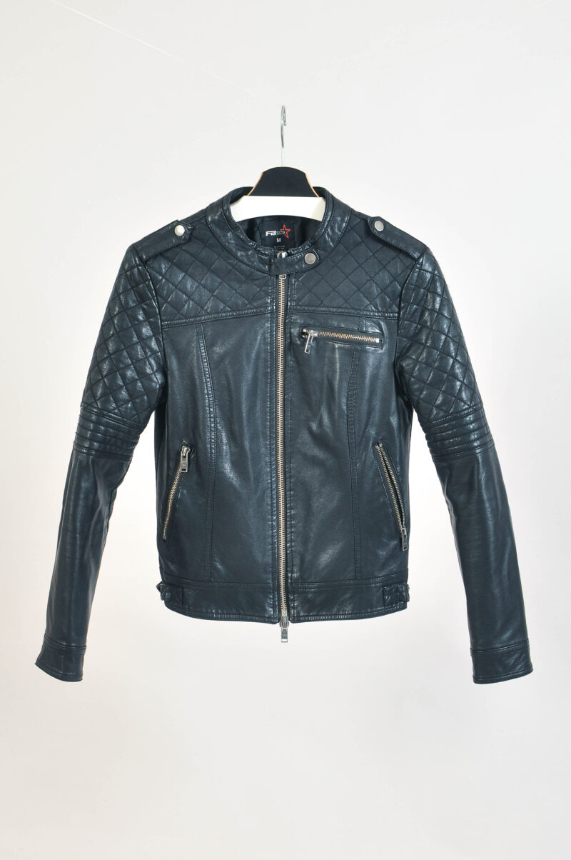 Vintage 00s Faux Leather Racer Jacket | Y2K Style
