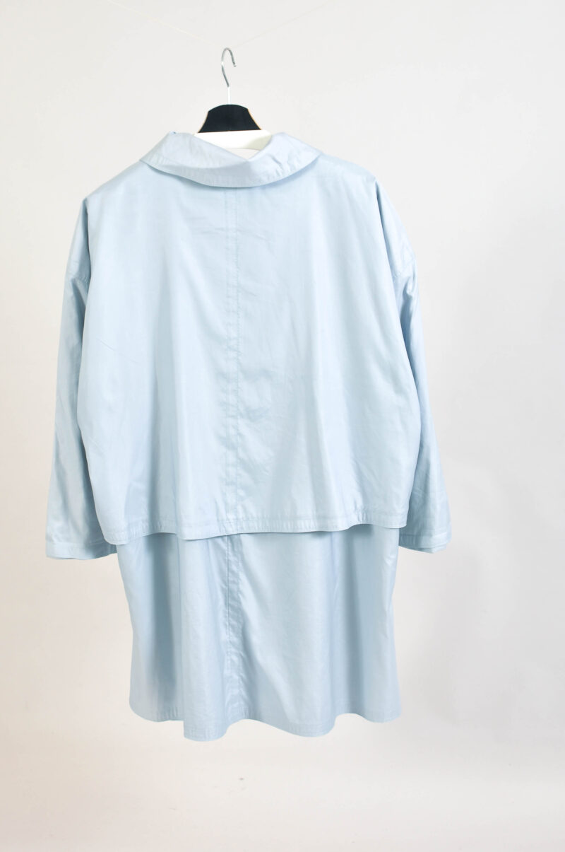 Vintage 00s Oversized Baby Blue Trench Coat – XL | C&A - Image 4
