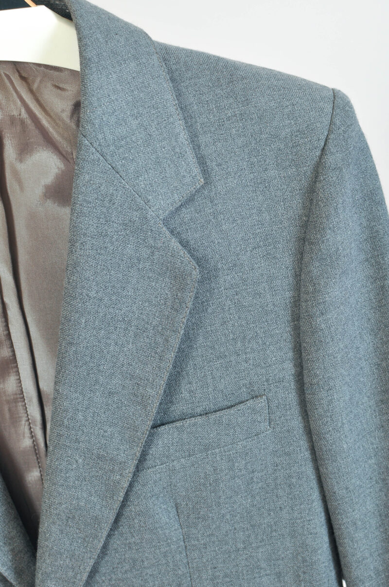 Vintage 90s Handmade Grey Blazer Jacket | Size 40 Fit - Image 3