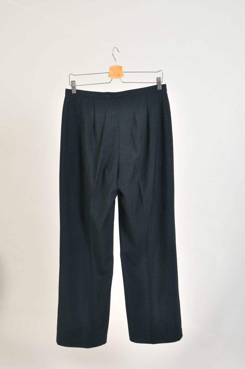 Vintage 00s Black Wide Leg Trousers | Y2K Pants | Size L - Image 4