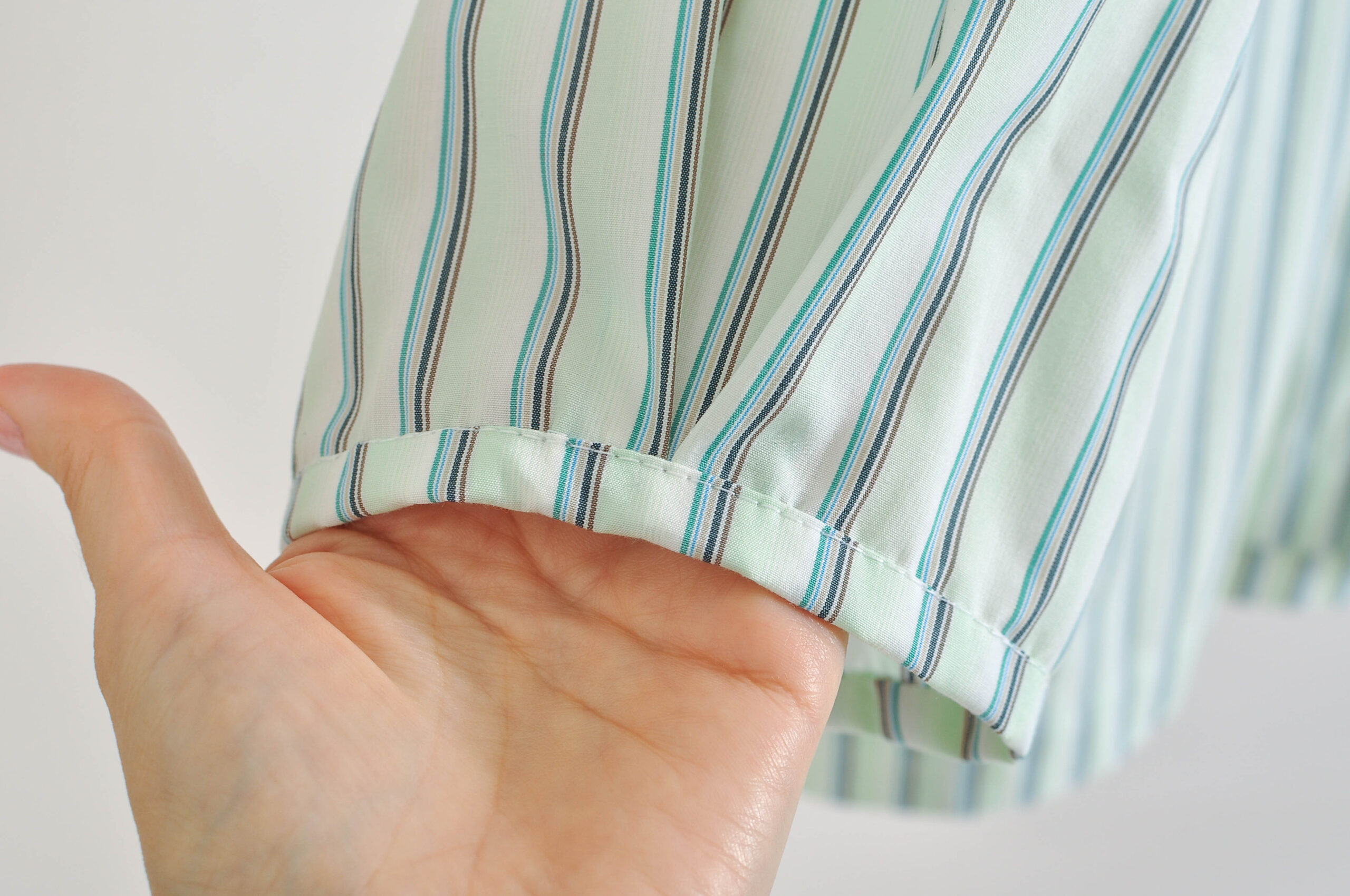 Upcycled Vintage Striped Shirt – One Size Reworked Button-Up - Image 5