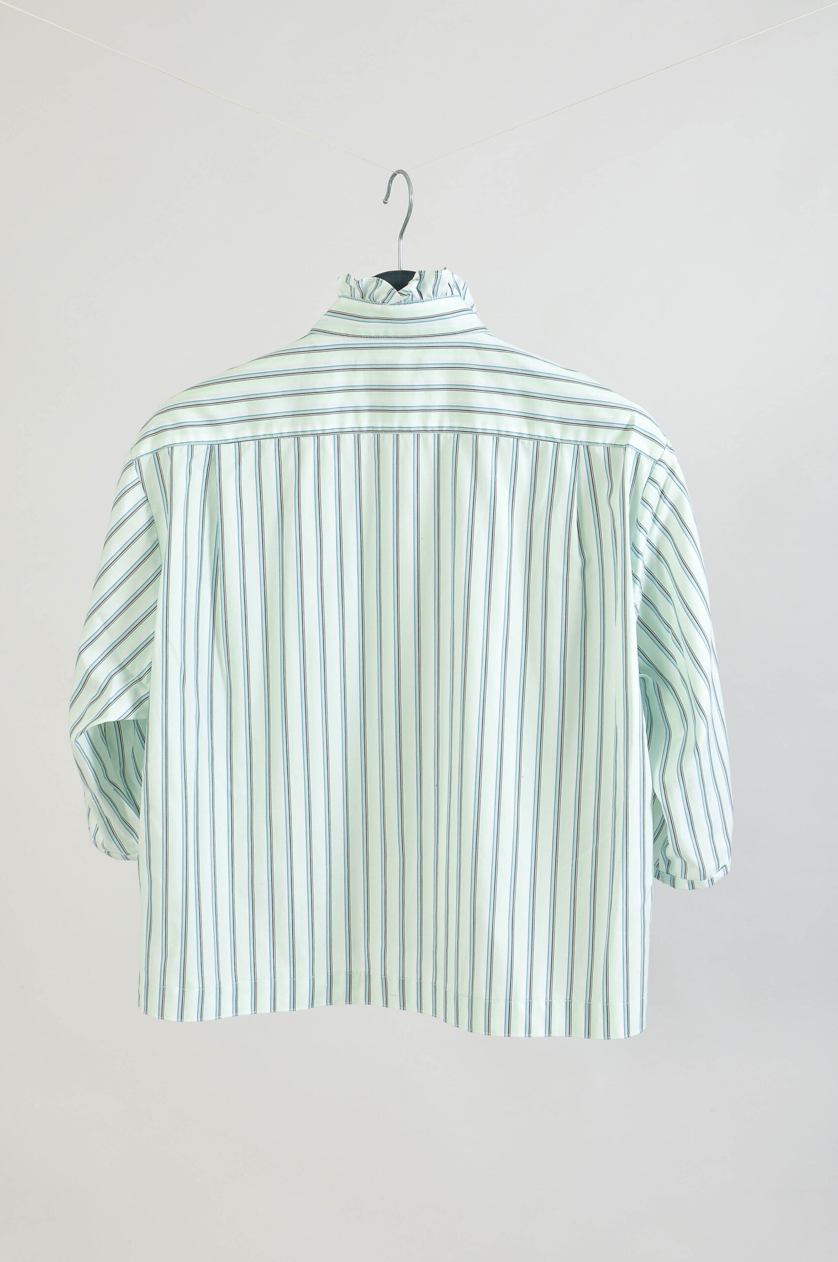 Upcycled Vintage Striped Shirt – One Size Reworked Button-Up - Image 7