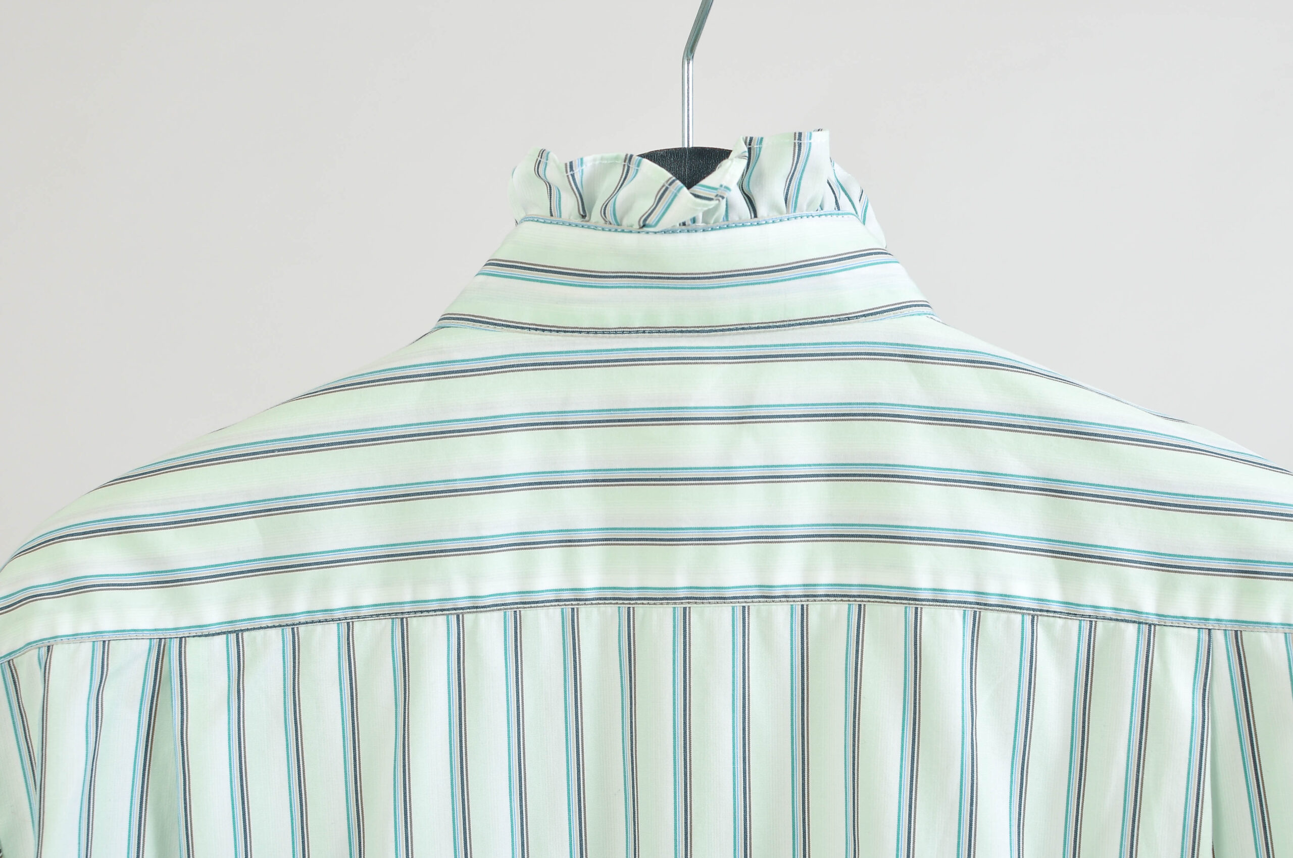 Upcycled Vintage Striped Shirt – One Size Reworked Button-Up - Image 8