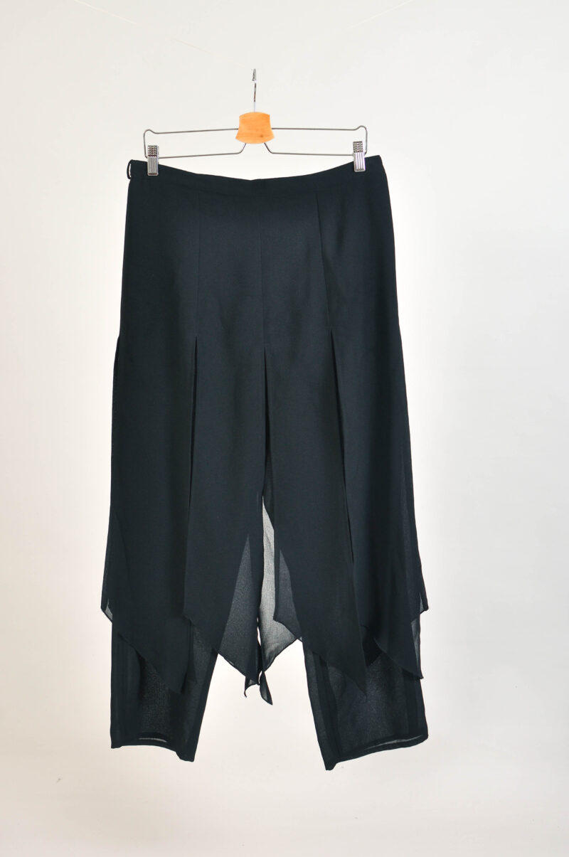 Vintage 90s Black Trousers-Skirt by Celina | Size 42