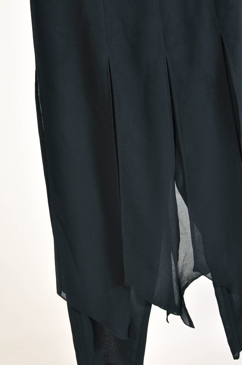 Vintage 90s Black Trousers-Skirt by Celina | Size 42 - Image 3