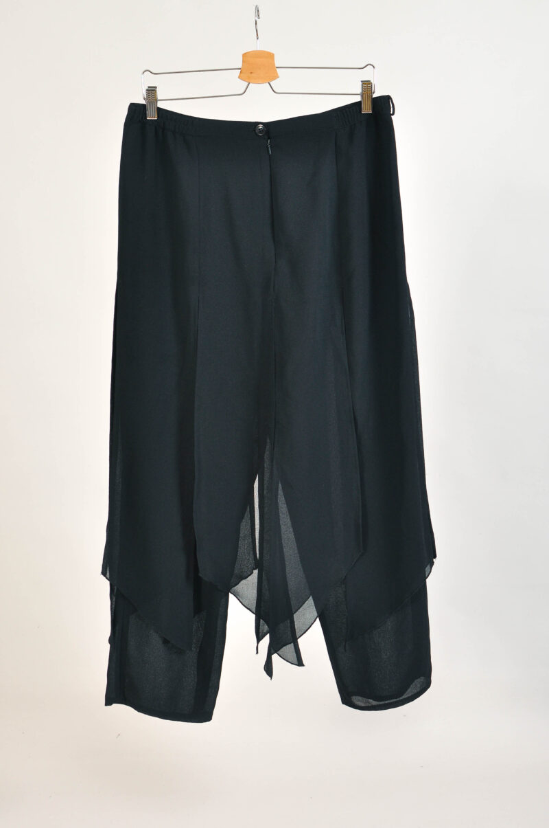 Vintage 90s Black Trousers-Skirt by Celina | Size 42 - Image 5