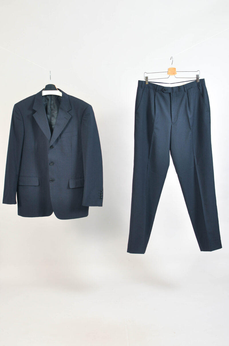 Vintage 90s Pierre Cardin Navy Striped Suit – Two-Piece - XL
