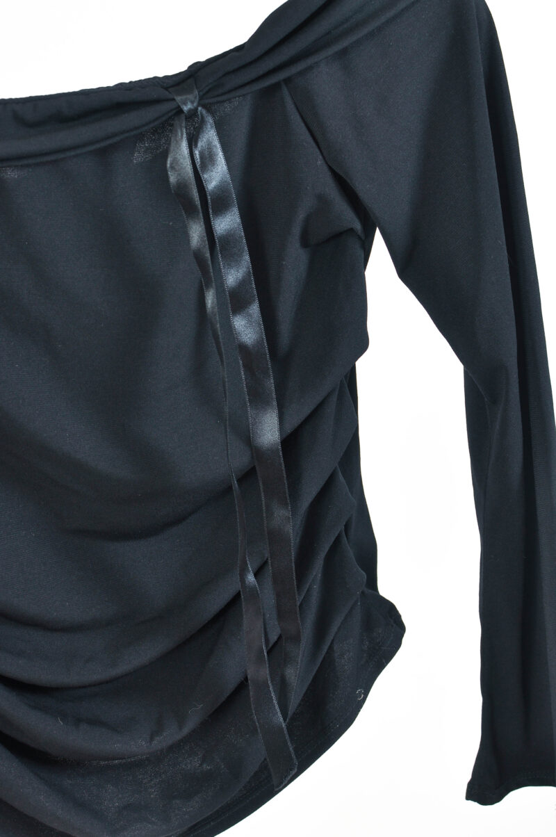 Vintage 00s Black Ruffle Top – Lipsy M - Image 3
