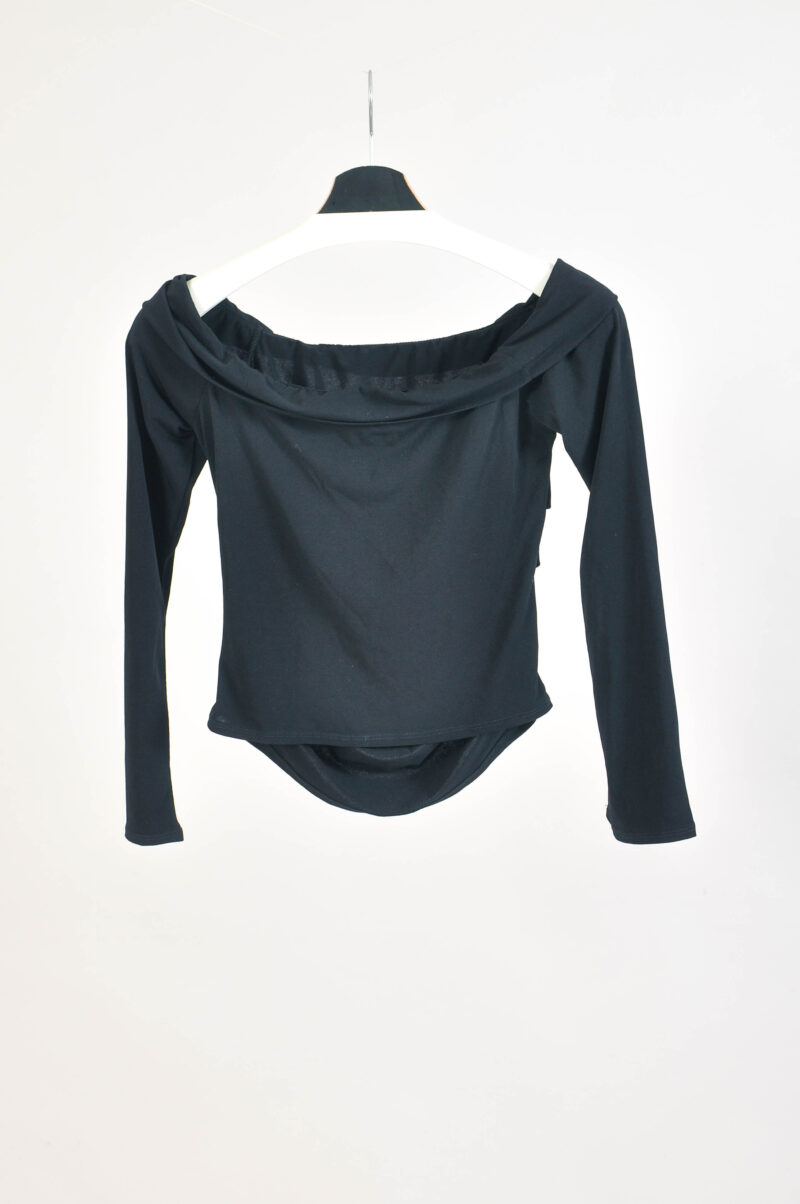 Vintage 00s Black Ruffle Top – Lipsy M - Image 4