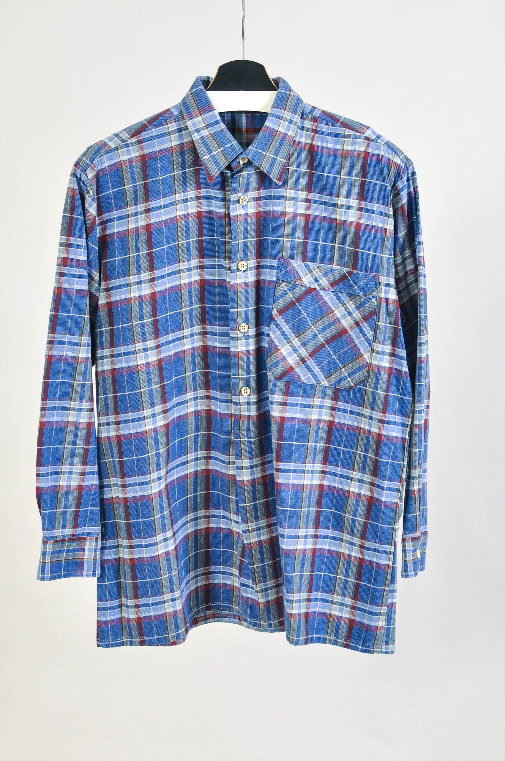 Vintage 00s Checkered Flannel Shirt – M Size, Casual Plaid