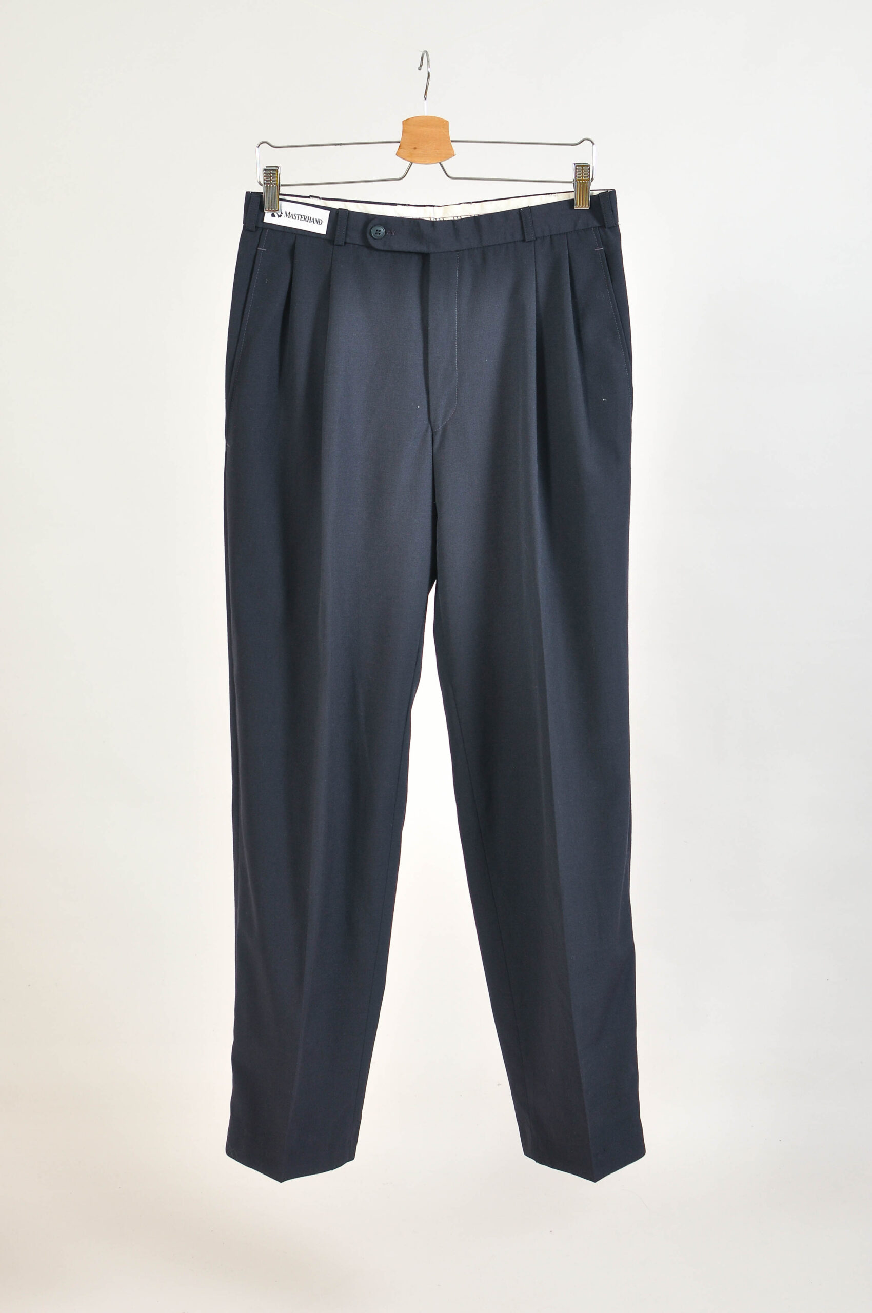 Vintage 90s Classic Navy Wool Blend Trousers – M (31/32)