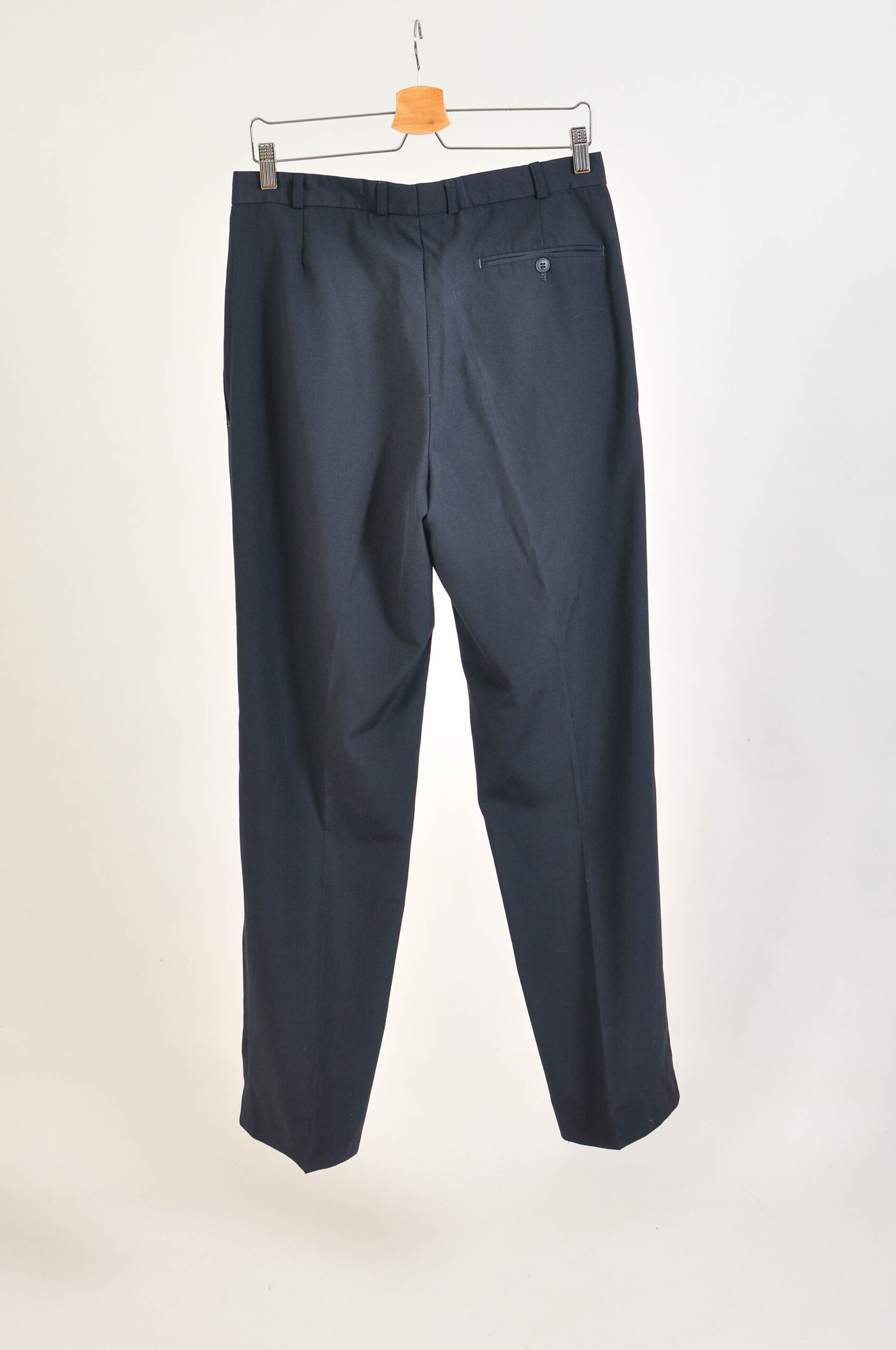 Vintage 90s Classic Navy Wool Blend Trousers – M (31/32) - Image 4