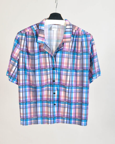 Vintage 80s Checkered Blouse Made in UK – Size 38