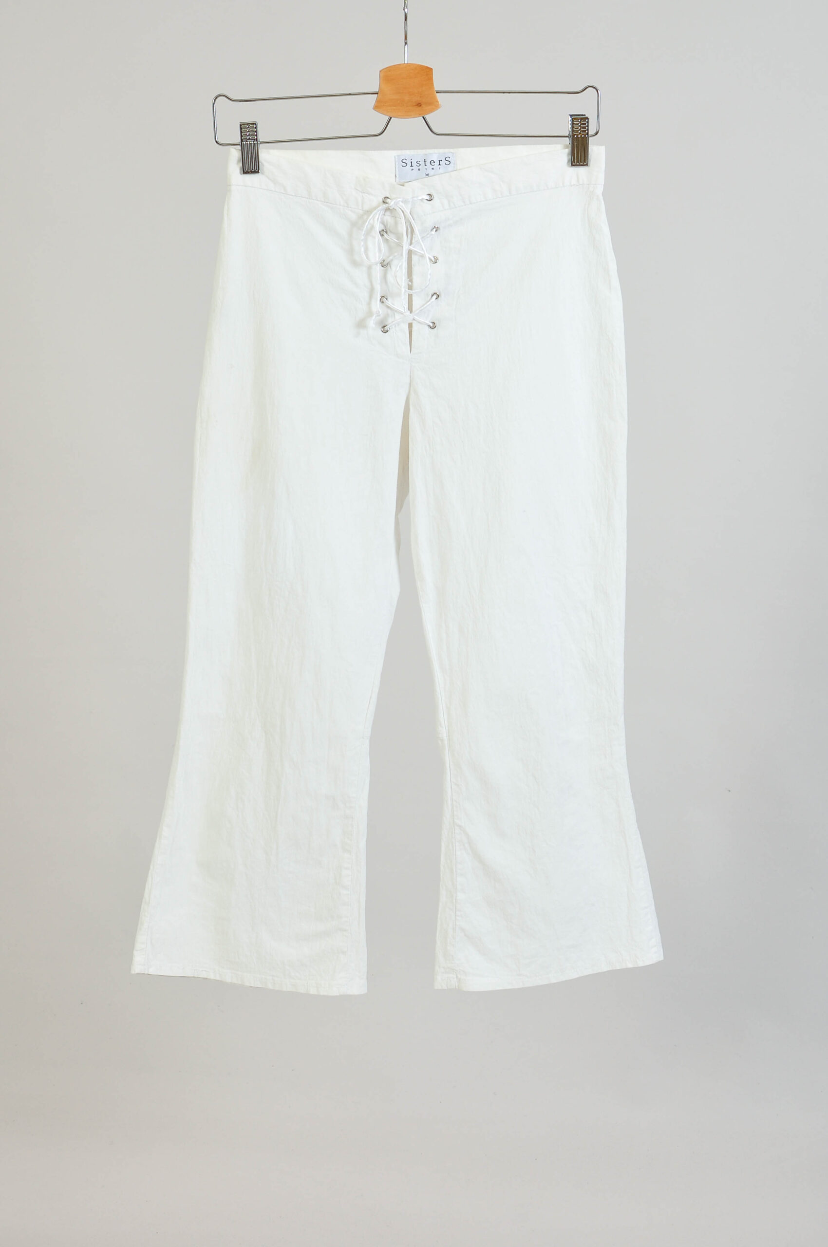 Vintage 00s White Flare Capri Trousers M – Y2K Sister Point