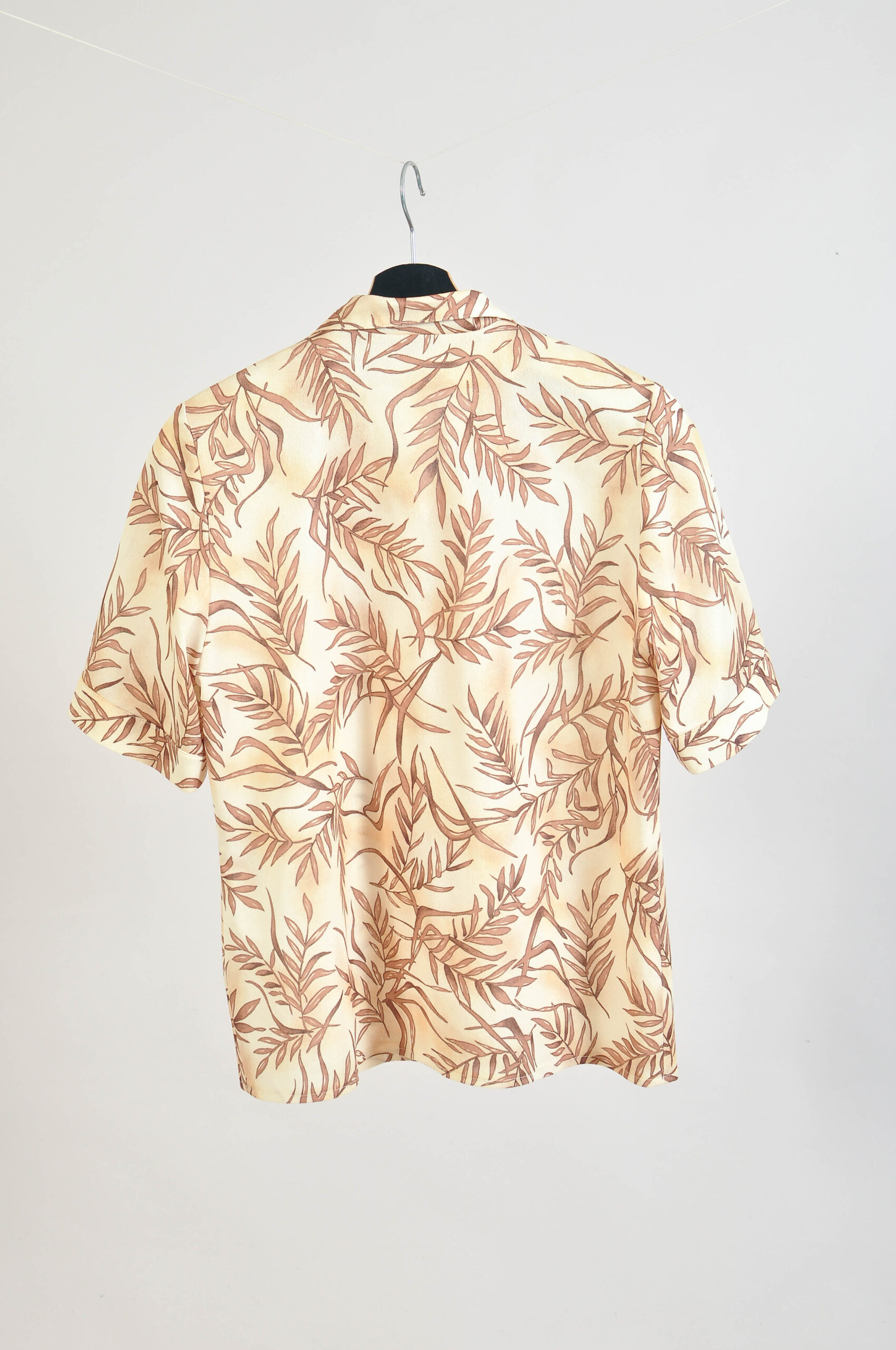 Vintage 90s Leaf Print Short Sleeve Blouse – M – - Image 4
