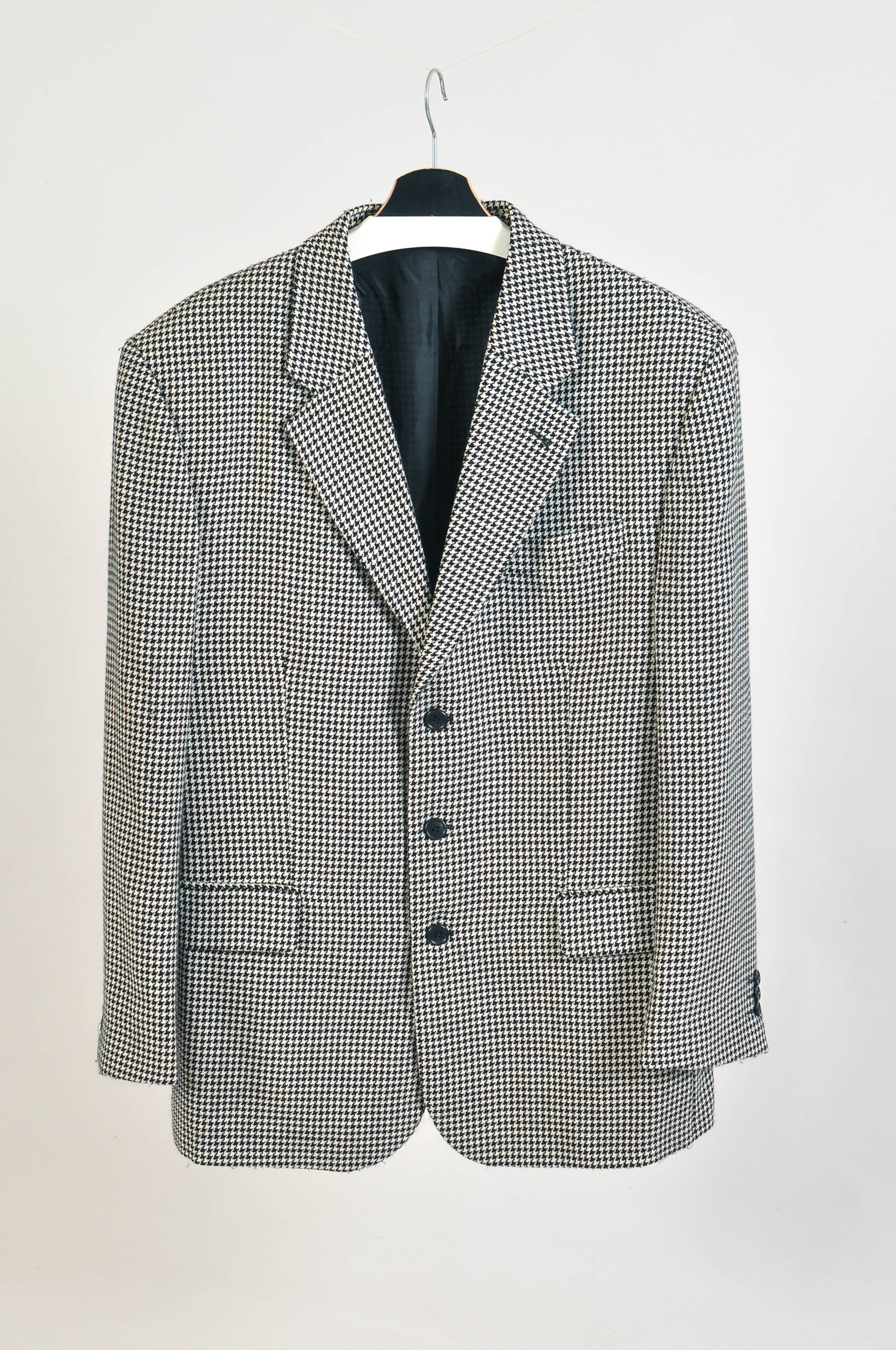Vintage 90s Black & White Wool Blazer – Size 54 –