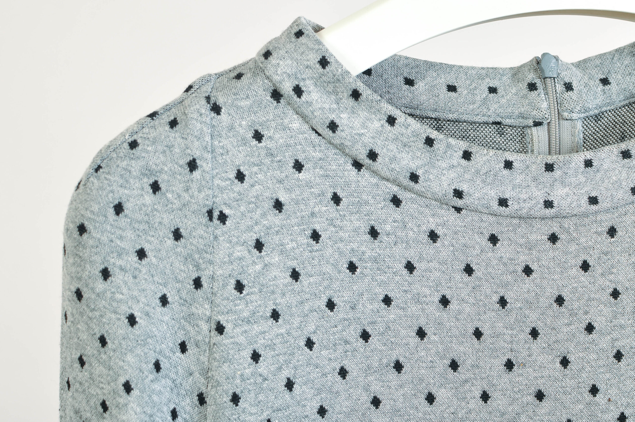 Handmade Grey Polka Dot Dress – M – Unique One-of-a-Kind Design - Image 3