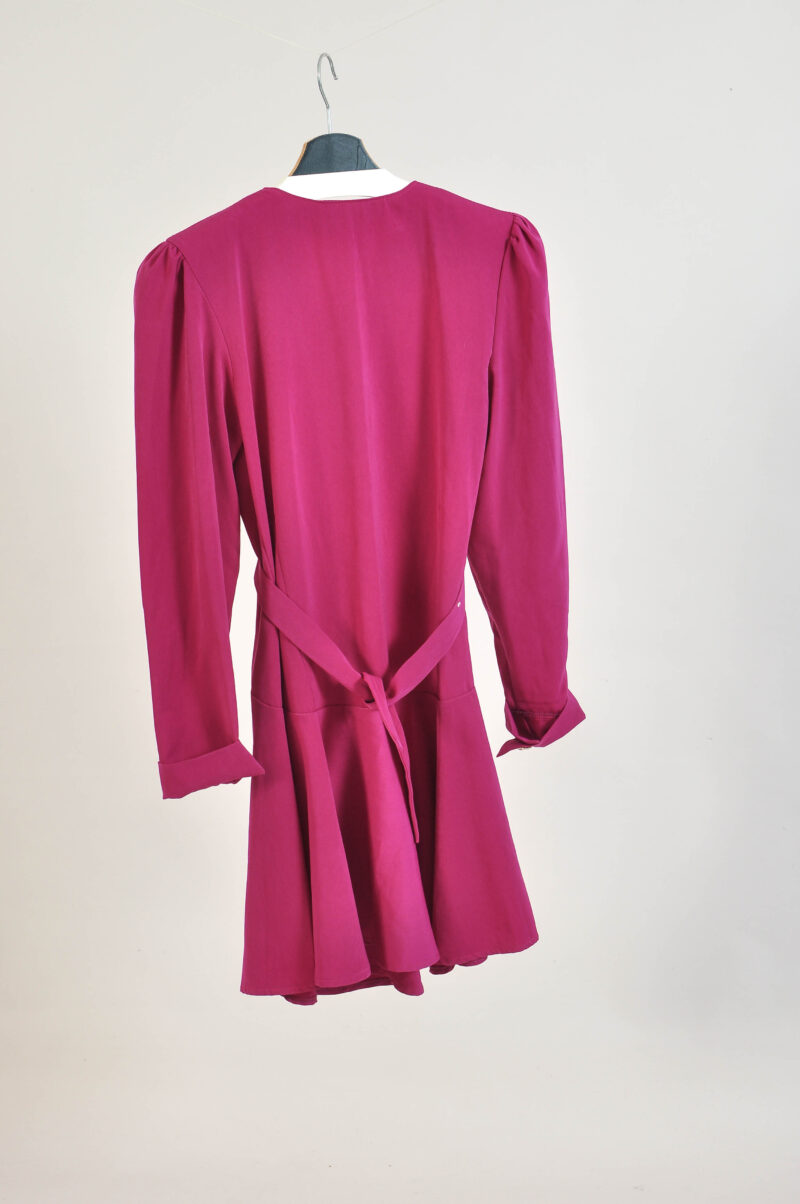 Vintage 80s Purple Double Buttoned Dress – XS/S - Image 4