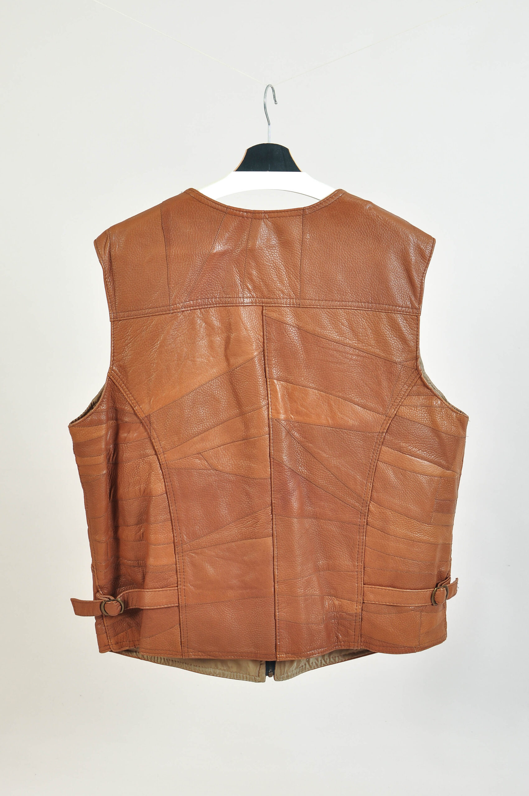 Vintage 90s Brown Real Leather Vest | Size XXL - Image 4