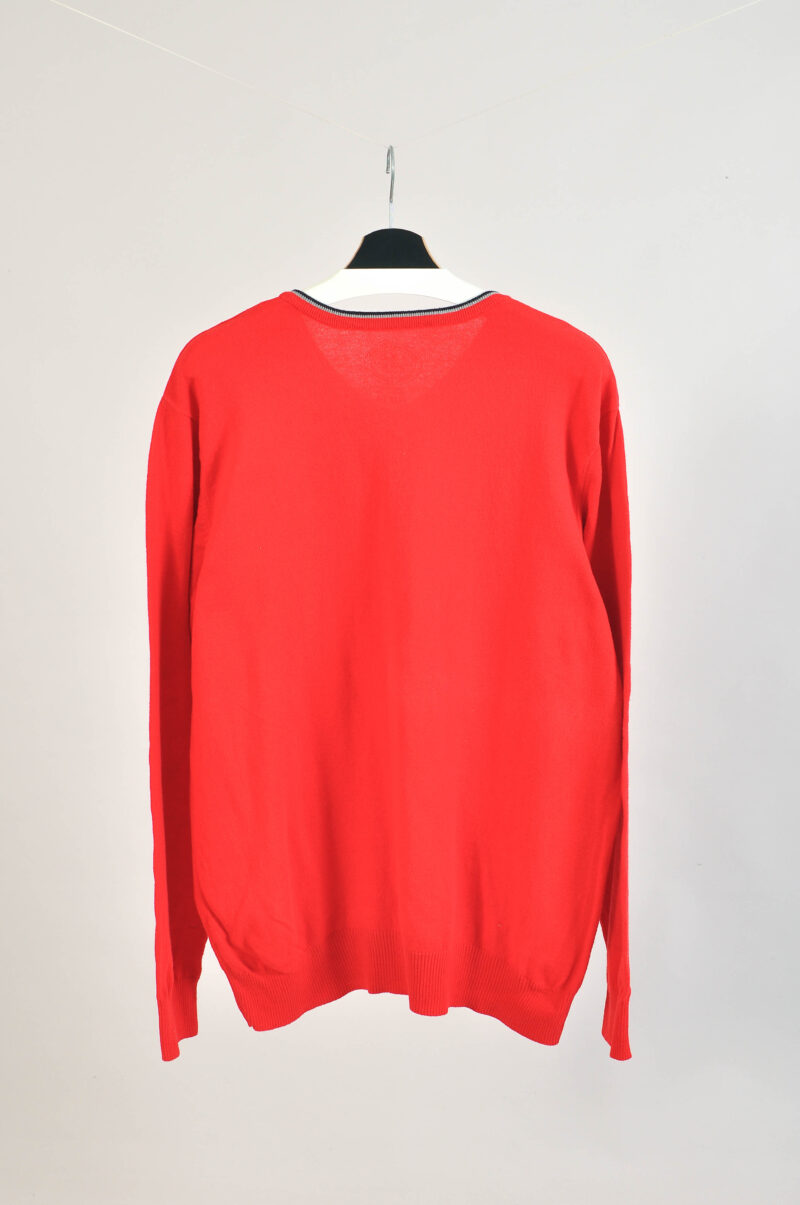 Vintage 00s Red V-Neck Jumper | American Eagle XXL - Image 4