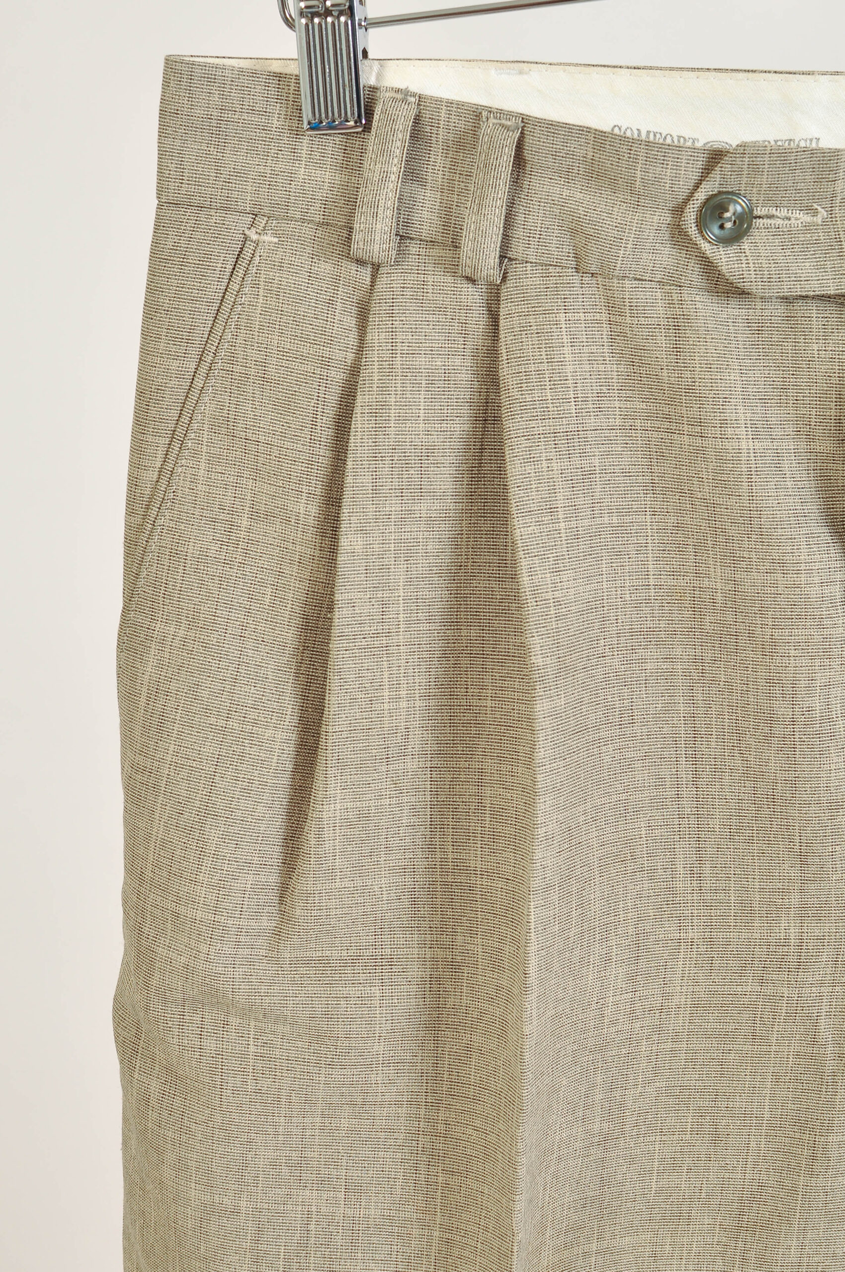 Vintage 90s Beige Classic Trousers | Marmara Size 32 - Image 3