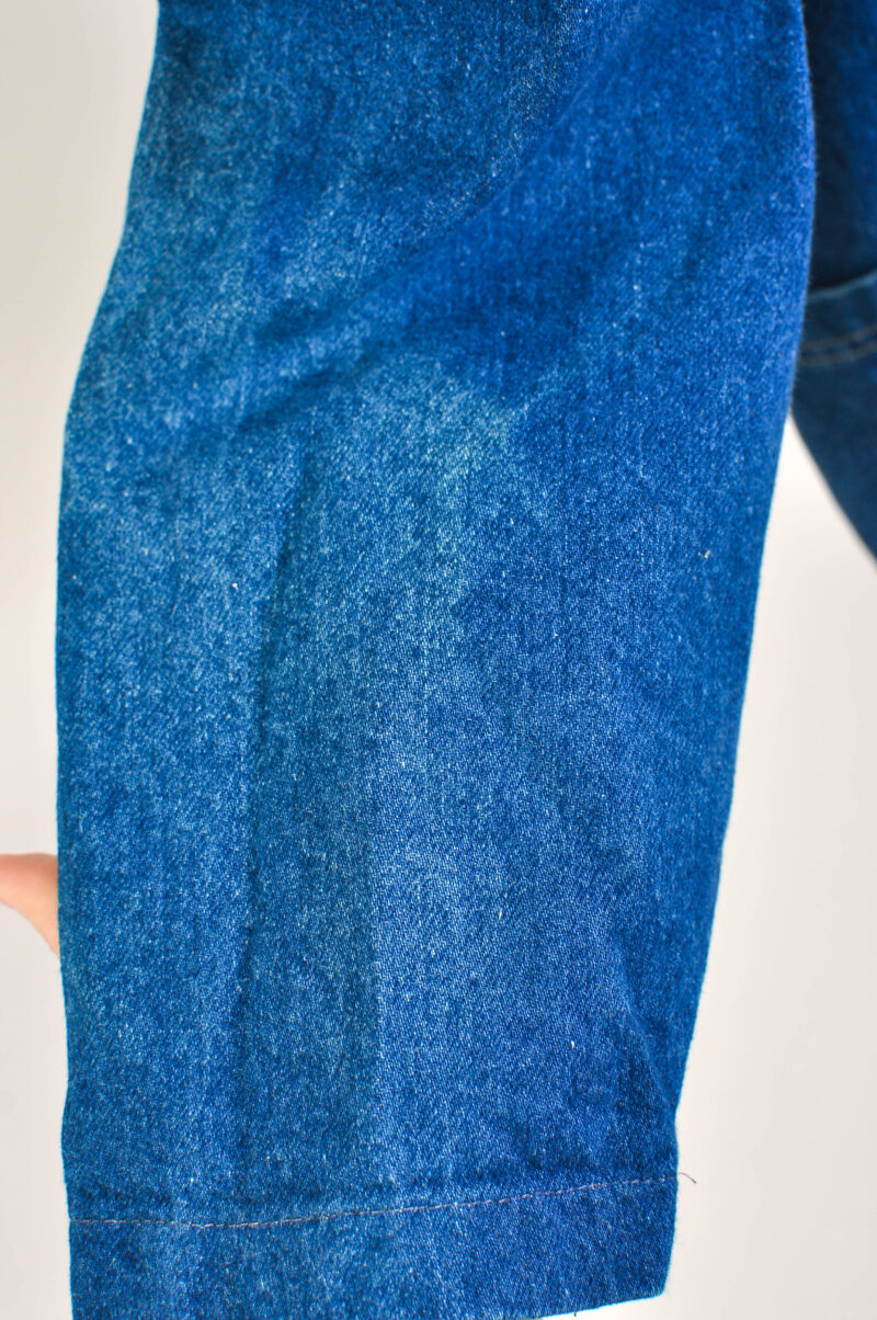 Vintage 80s Oversize Double Breasted Denim Jacket – One Size - Image 4