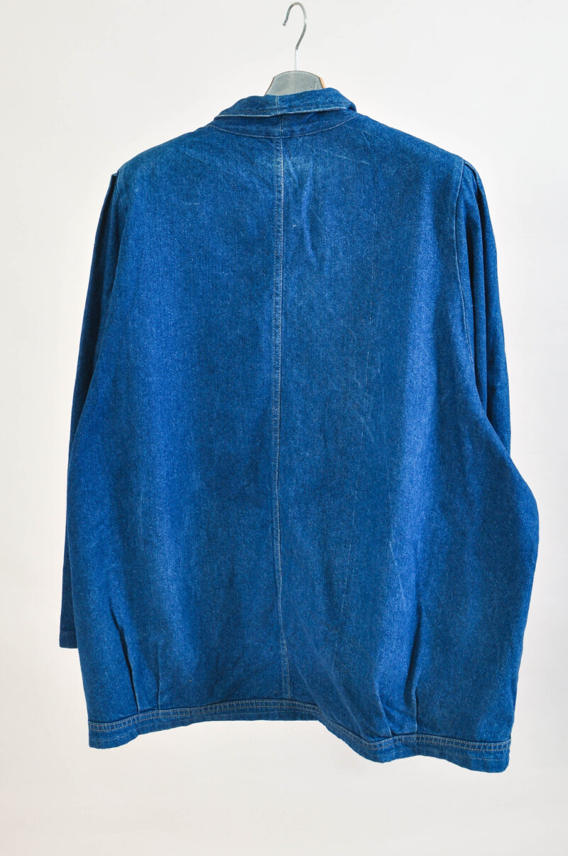 Vintage 80s Oversize Double Breasted Denim Jacket – One Size - Image 5