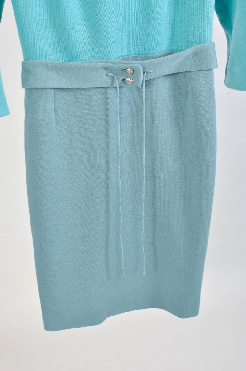 Handmade Light Green/Blue Elegant Pencil Dress – Size M - Image 3