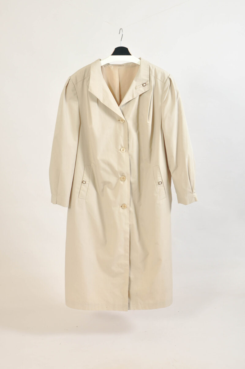 Vintage 80s Maxi Oversize Beige Trench Coat – XL |